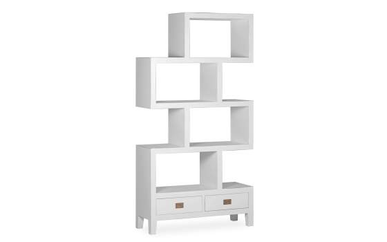 Libreria 2 Cajones Estilo Actual Blanca Serie Everest