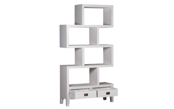 Libreria 2 Cajones Estilo Actual Blanca Serie Everest