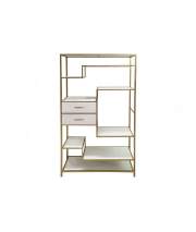 Libreria 2 Cajones Oriental Blanco Oro Serie Abdler