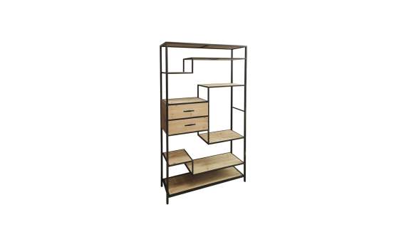 Libreria 2 Cajones Oriental Madera Forja Serie Artins