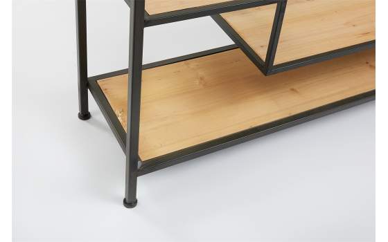 Libreria 2 Cajones Oriental Madera Forja Serie Artins