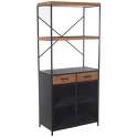 Libreria 2 Puertas 2 Cajones Rustico Industrial Serie Abanku