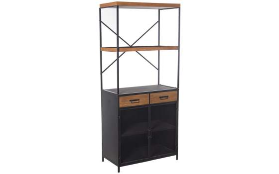 Libreria 2 Puertas 2 Cajones Rustico Industrial Serie Abanku