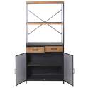 Libreria 2 Puertas 2 Cajones Rustico Industrial Serie Abanku