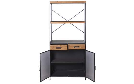 Libreria 2 Puertas 2 Cajones Rustico Industrial Serie Abanku