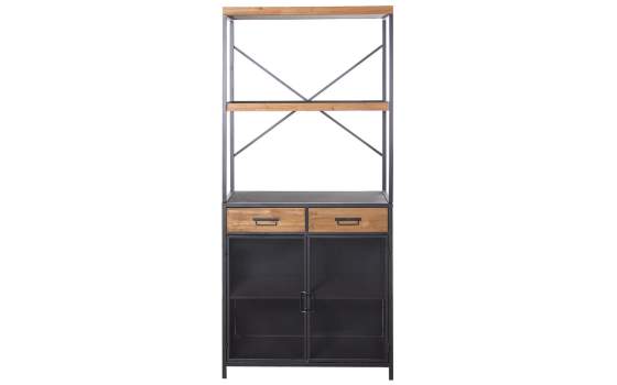 Libreria 2 Puertas 2 Cajones Rustico Industrial Serie Abanku