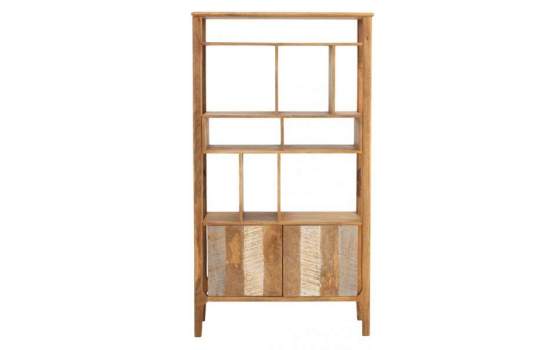 Libreria 2 Puertas Madera Mango Gris Decape Natural Atrade