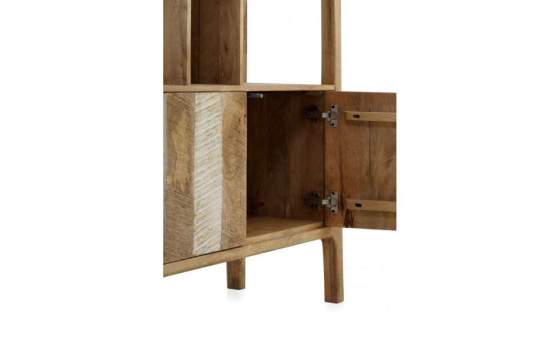 Libreria 2 Puertas Madera Mango Gris Decape Natural Atrade
