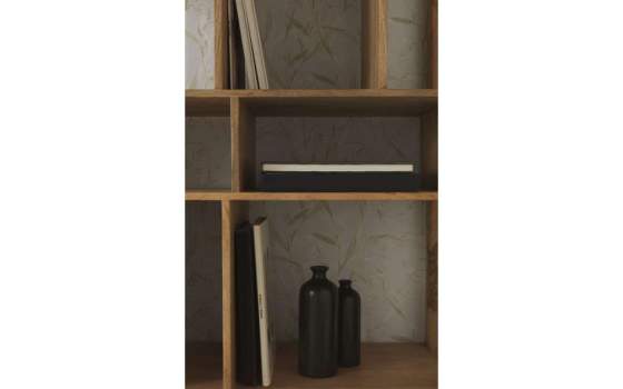 Libreria 2 Puertas Madera Mango Gris Decape Natural Atrade