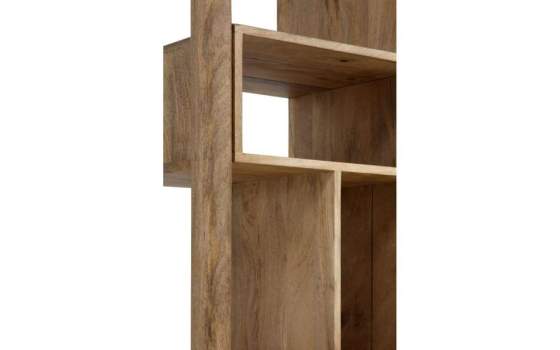 Libreria 2 Puertas Madera Mango Gris Decape Natural Atrade