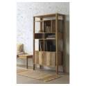 Libreria 2 Puertas Madera Mango Gris Decape Natural Atrade
