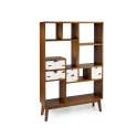 Libreria 4 Cajones 2 Huecos Bicolor Estilo Colonial Nordik