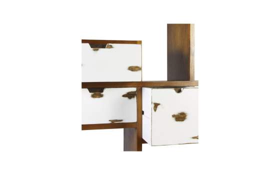 Libreria 4 Cajones 2 Huecos Bicolor Estilo Colonial Nordik