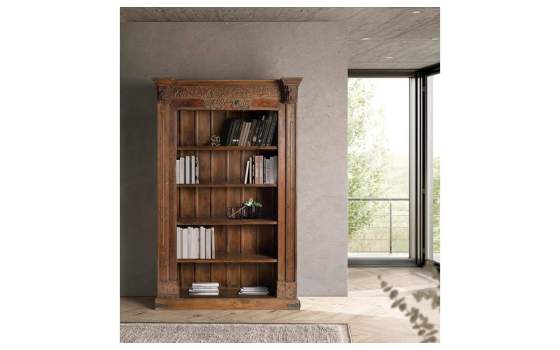 Libreria 4 Estantes Clasica Madera Mango Reciclada Deriast