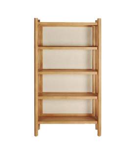 Libreria 4 Estantes Trasera Tejido Bambu Beige - Serie Lattes