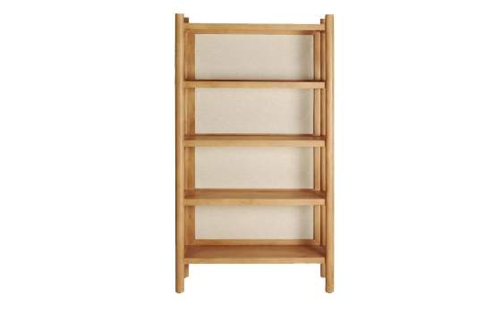 Libreria 4 Estantes Trasera Tejido Bambu Beige - Serie Lattes