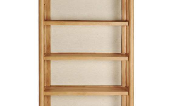 Libreria 4 Estantes Trasera Tejido Bambu Beige - Serie Lattes