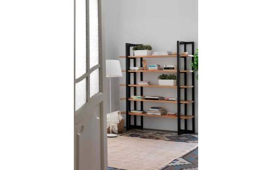 Libreria 5 Estantes Forja y Madera Estilo industrial Virginia