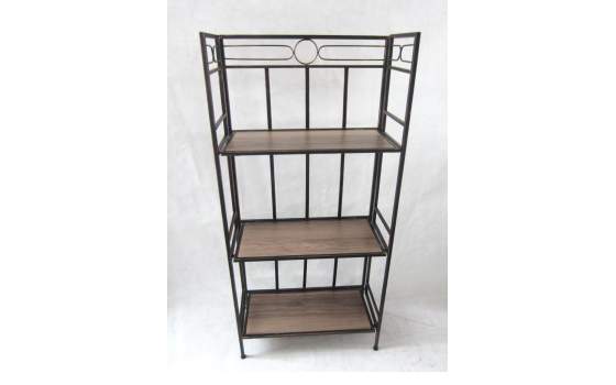 Libreria Baja Madera y Forja Negra 3 Estantes Serie Adjandy