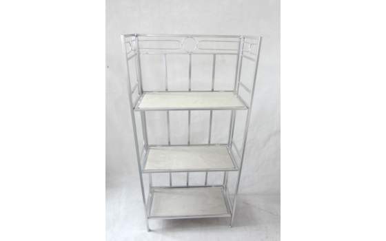 Libreria Baja Madera y Forja Plata 3 Estantes Serie Adjandy
