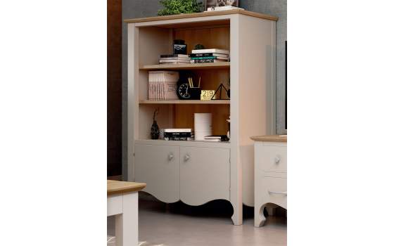 Libreria Baja Provenzal 2 Puertas Curvadas Blanco Praga