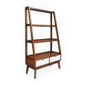 Libreria Bicolor Blanco Nogal Estilo Colonial Serie Artict
