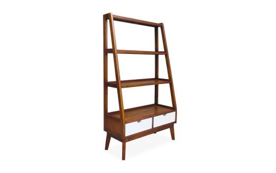 Libreria Bicolor Blanco Nogal Estilo Colonial Serie Artict