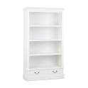 Libreria Clasica Alta 2 Cajones 3 Estantes Color Blanco Alner