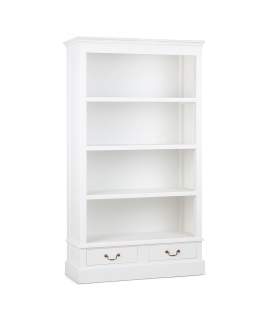 Libreria Clasica Alta 2 Cajones 3 Estantes Color Blanco Alner