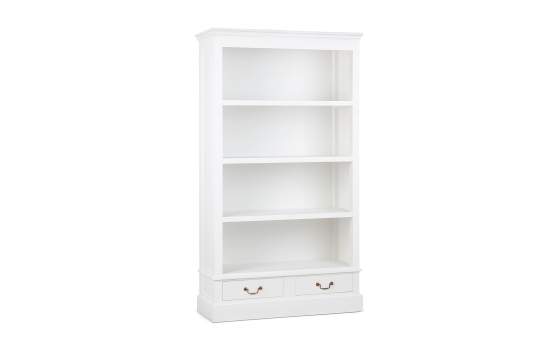 Libreria Clasica Alta 2 Cajones 3 Estantes Color Blanco Alner