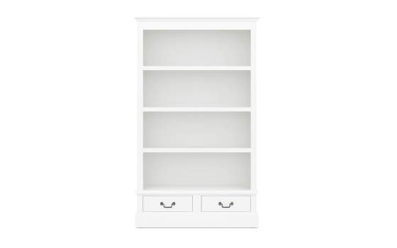 Libreria Clasica Alta 2 Cajones 3 Estantes Color Blanco Alner