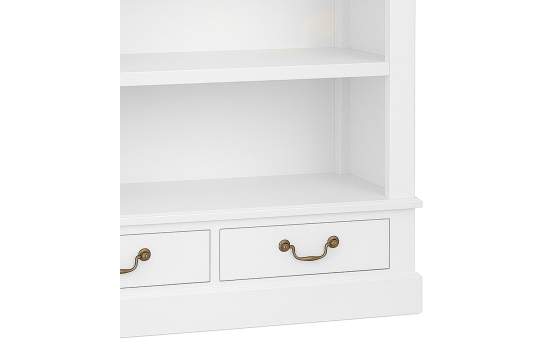 Libreria Clasica Alta 2 Cajones 3 Estantes Color Blanco Alner