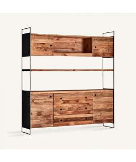 Libreria con Aparador Estilo Industrial Madera Metal Meigle