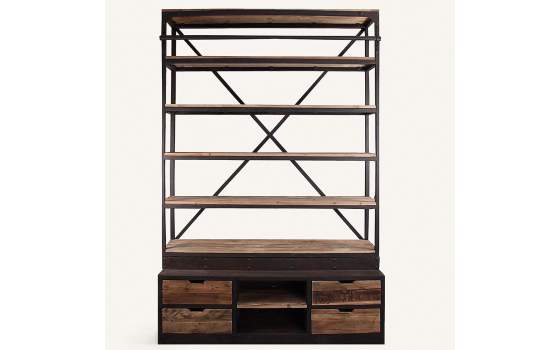 Libreria con Aparador y Escalera Estilo Industrial Meigle