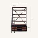 Libreria con Aparador y Escalera Estilo Industrial Meigle