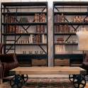 Libreria con Aparador y Escalera Estilo Industrial Meigle