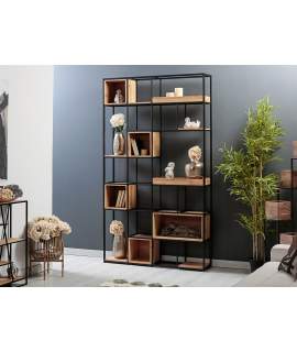 Libreria Cubos Grande Acero Madera Serie Artins