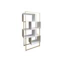 Libreria Estanteria de 90 Cubos Blancos Acero Oro Serie Abdler