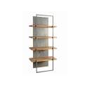Libreria Estanteria Madera Piedra y Acero Serie Estone