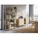 Libreria Estanteria Moderna Beige 4 Estantes Serie Mollaris