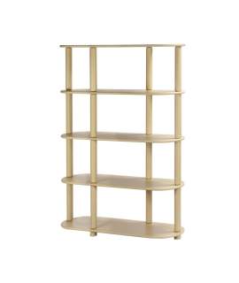 Libreria Estanteria Moderna Beige 4 Estantes Serie Mollaris
