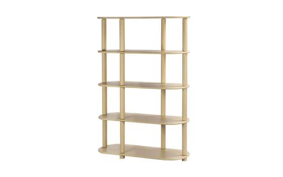 Libreria Estanteria Moderna Beige 4 Estantes Serie Mollaris