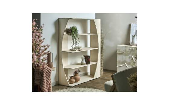 Libreria Estanteria Moderna Madera Mango Blanca Serie Ishat