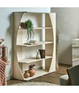 Libreria Estanteria Moderna Madera Mango Blanca Serie Ishat