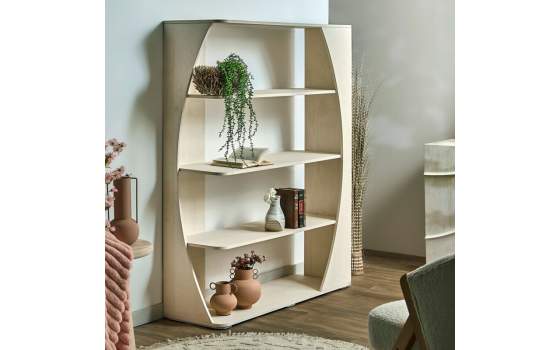 Libreria Estanteria Moderna Madera Mango Blanca Serie Ishat