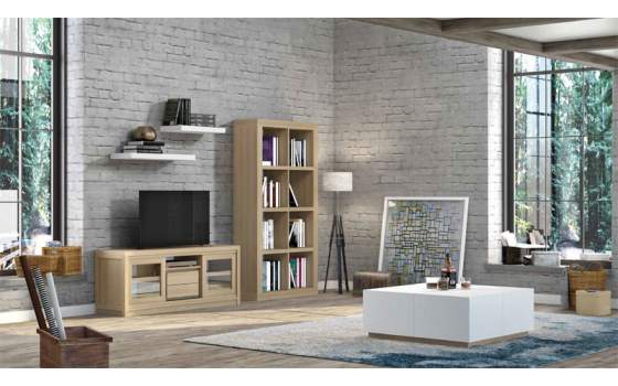 Libreria Estanteria Roble Amkera