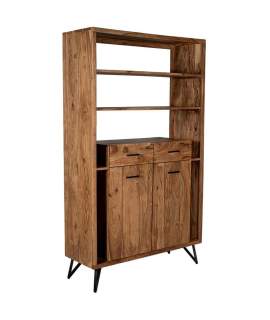 Libreria Industrial 2 Cajones 2 Puertas Madera Acacia Althaus