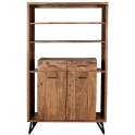 Libreria Industrial 2 Cajones 2 Puertas Madera Acacia Althaus