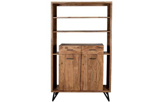 Libreria Industrial 2 Cajones 2 Puertas Madera Acacia Althaus