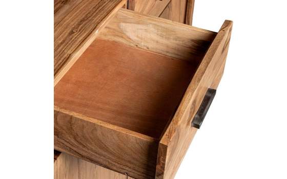 Libreria Industrial 2 Cajones 2 Puertas Madera Acacia Althaus